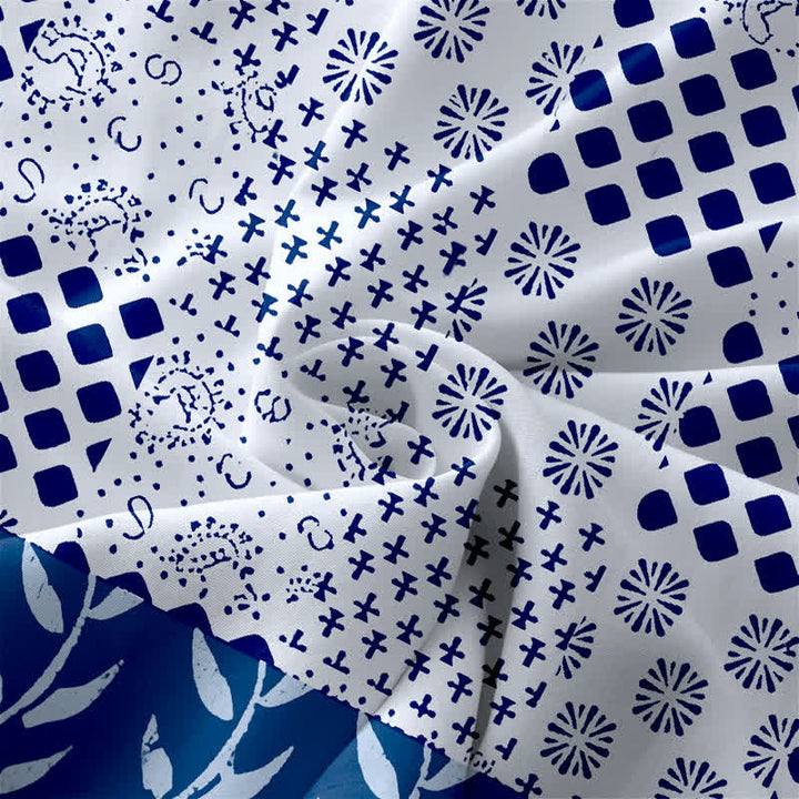 Buddha Stones Summer Casual Geometric Vine Pattern Women's Summer Sleeveless Midi Dress With Pockets - image 3