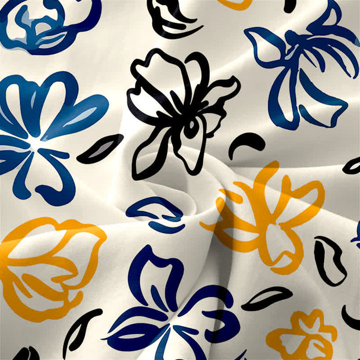 Buddha Stones Summer Casual Abstract Floral Pattern Women's Summer Sleeveless Midi Dress With Pockets - image 3
