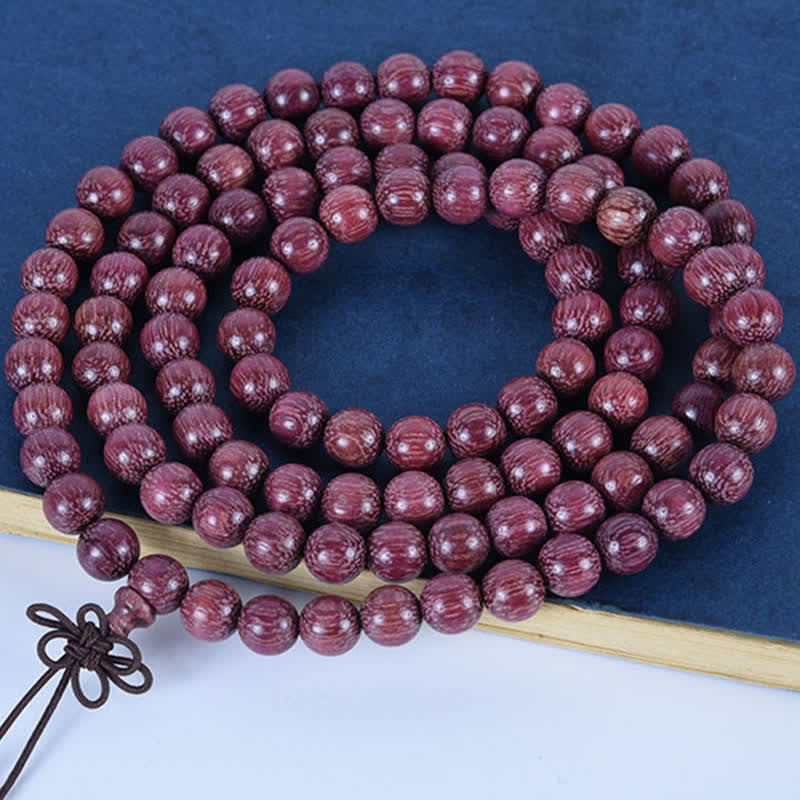 Buddha Stones Natural Peltogyne Gourd 108 Bead Mala - image 8