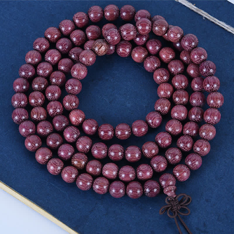 Buddha Stones Natural Peltogyne Gourd 108 Bead Mala - image 9