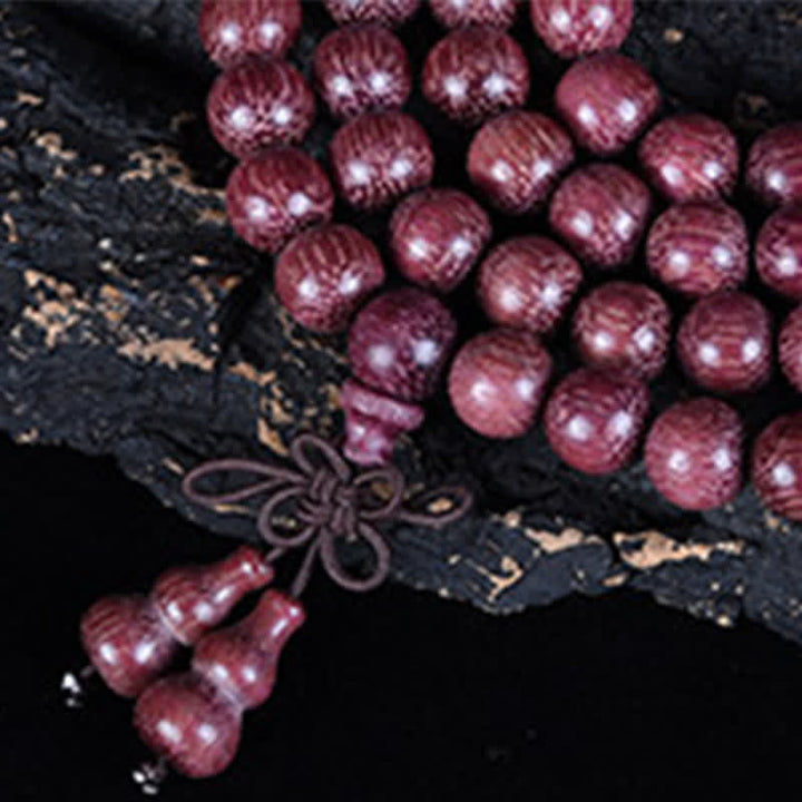 Buddha Stones Natural Peltogyne Gourd 108 Bead Mala - image 3