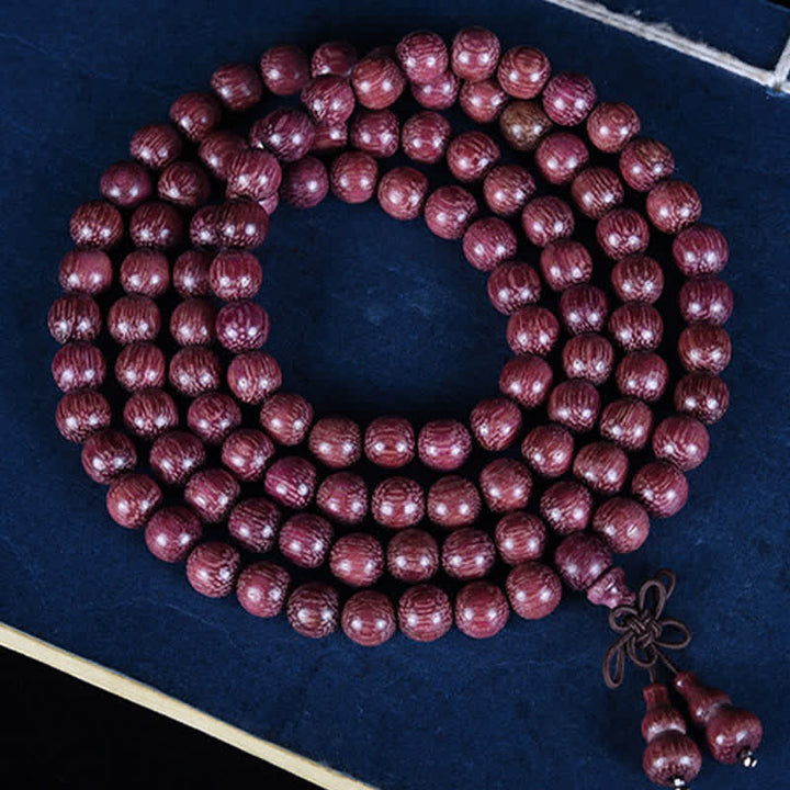 Buddha Stones Natural Peltogyne Gourd 108 Bead Mala - Gourd - 8mm - image 0