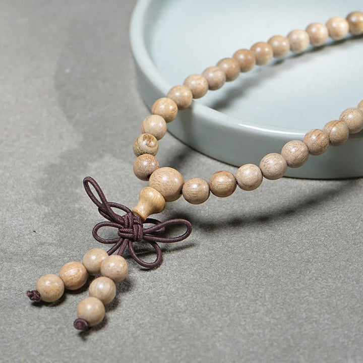 Buddha Stones Natural Camphor Wood Perseverance 108 Bead Mala - image 5