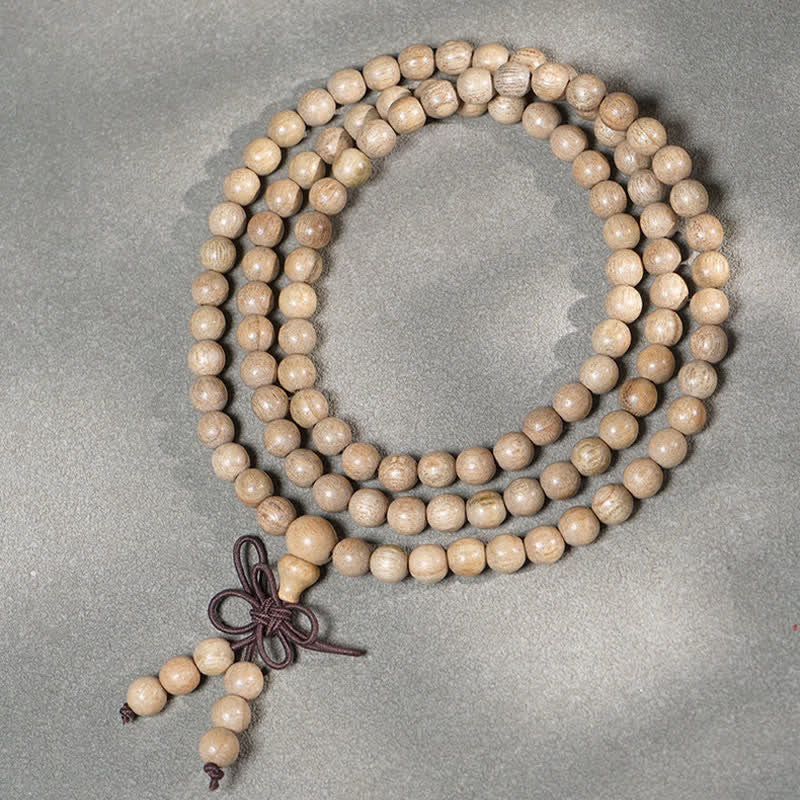 Buddha Stones Natural Camphor Wood Perseverance 108 Bead Mala - 6mm - image 0