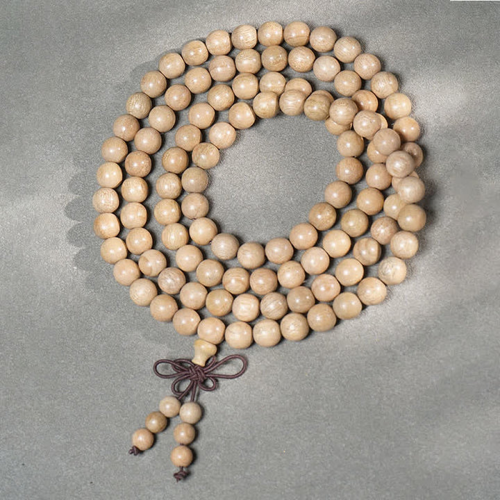 Buddha Stones Natural Camphor Wood Perseverance 108 Bead Mala - 8mm - image 7
