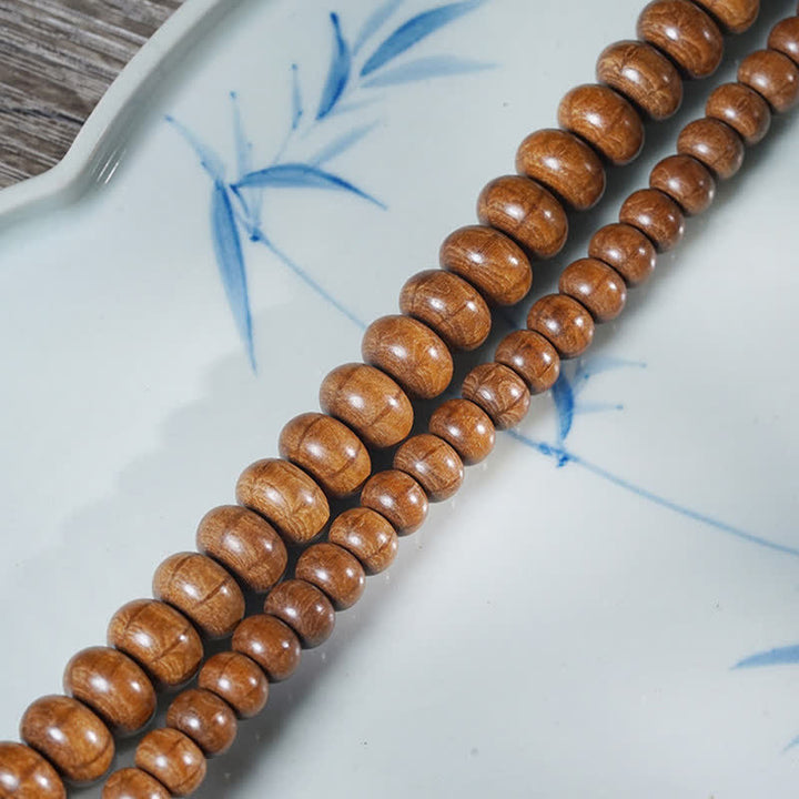 Buddha Stones Natural Abelia Biflora Wood Protection 108 Bead Mala - image 7