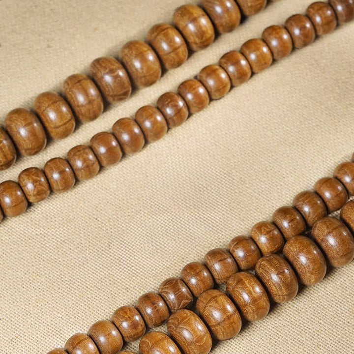 Buddha Stones Natural Abelia Biflora Wood Protection 108 Bead Mala - image 6