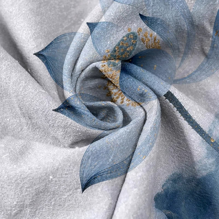 Buddha Stones Pure Cotton Lotus Ink Pattern Women's Elastic Waist Pants With Pockets - image 2