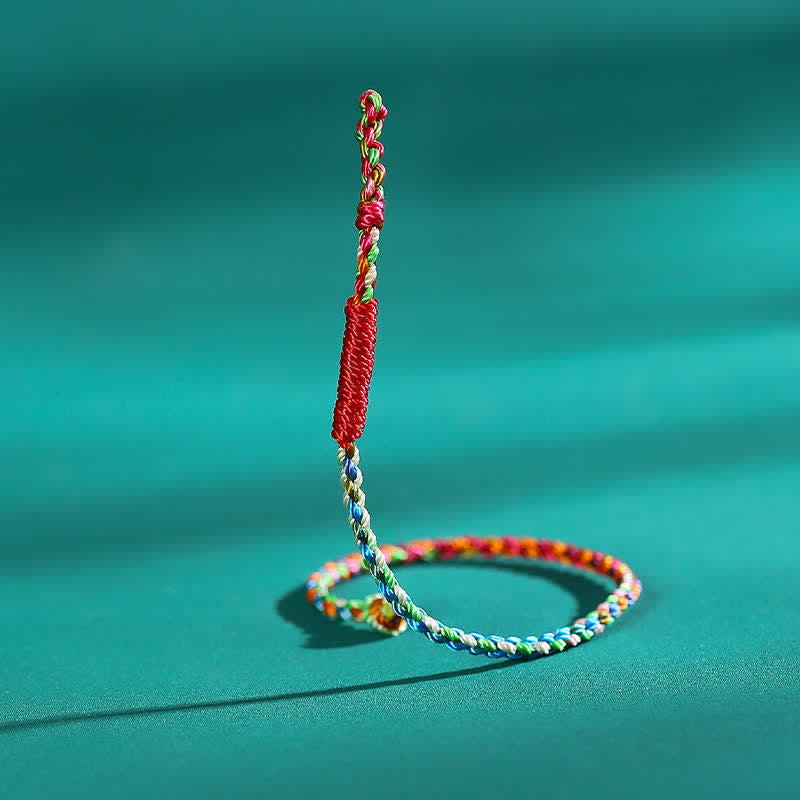 Buddha Stones Hand-Woven Colorful String Koi Fish Luck Braided Bracelet - image 3