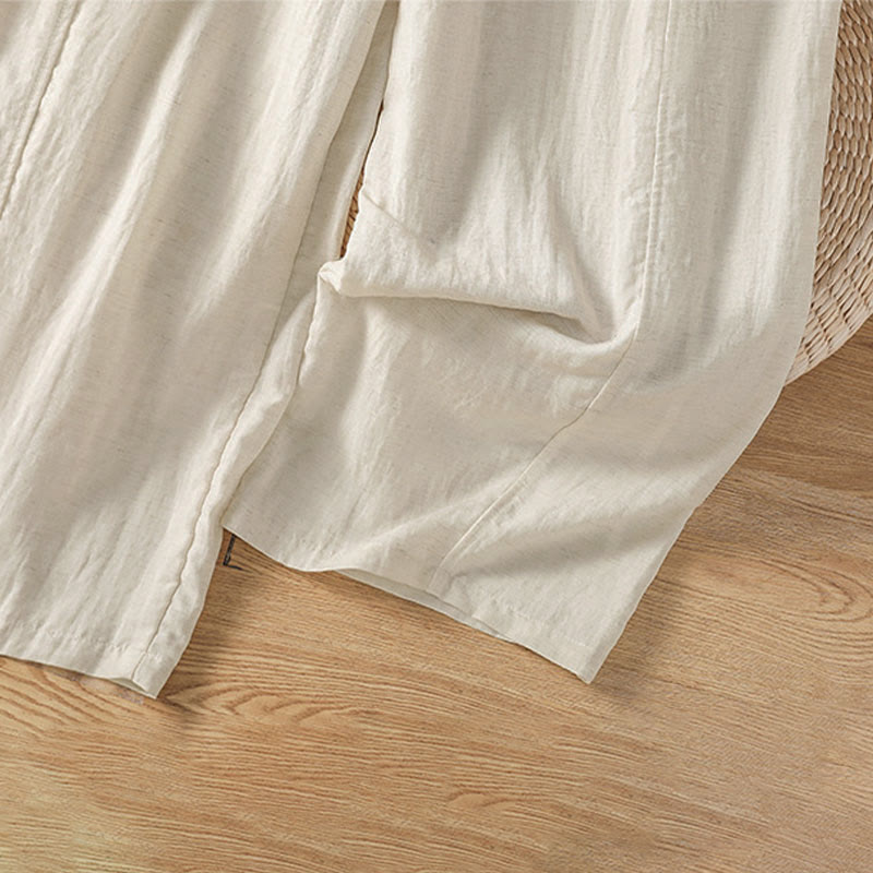 Buddha Stones Summer Casual Minimalist Drawstring Solid Cropped Pants Women's Straight Leg Pants With Pockets - image 6