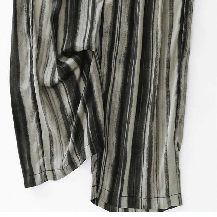 Buddha Stones Summer Casual Elegant Drawstring Vertical Striped Long Pants Women's Straight Leg Pants With Pockets - image 14