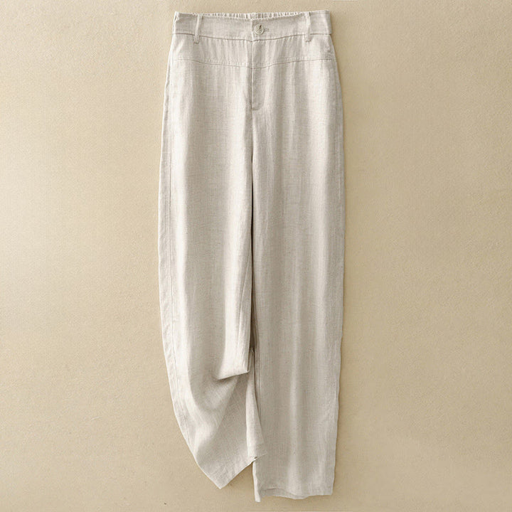 Buddha Stones Spring Summer Minimalist Casual Solid Zipper Design Long Pants Women's Straight Leg Pants With Pockets - Beige - US8-10, UK/AU12-14, EU40-42 (2XL) - image 0
