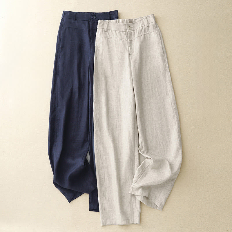 Buddha Stones Spring Summer Minimalist Casual Solid Zipper Design Long Pants Women's Straight Leg Pants With Pockets - image 15