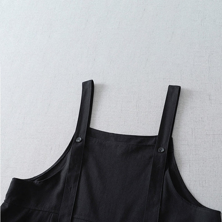 Buddha Stones Spring Summer Casual Minimalist Solid Button-Up Women's Jumpsuit With Pocket - image 5