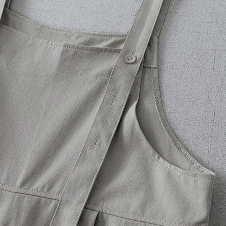 Buddha Stones Spring Summer Casual Minimalist Solid Button-Up Women's Jumpsuit With Pocket - image 11