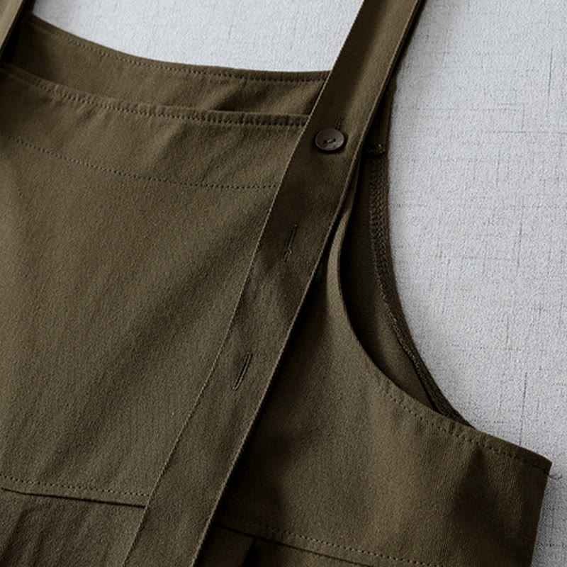 Buddha Stones Spring Summer Casual Minimalist Solid Button-Up Women's Jumpsuit With Pocket - image 2