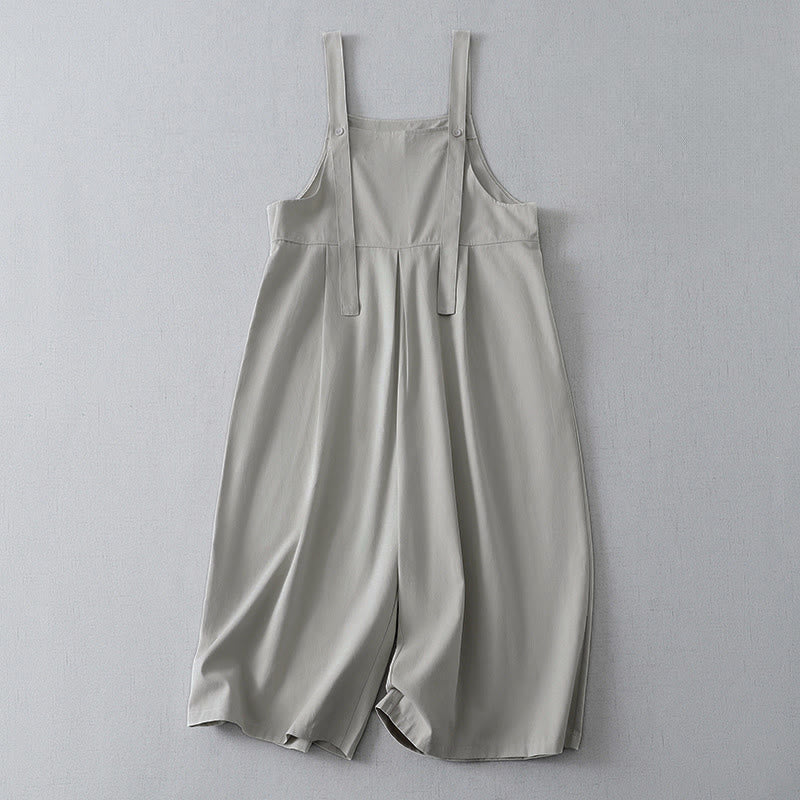 Buddha Stones Spring Summer Casual Minimalist Solid Button-Up Women's Jumpsuit With Pocket - Gainsboro - US4-12, UK/AU8-16, EU36-44 (S-XL) - image 8