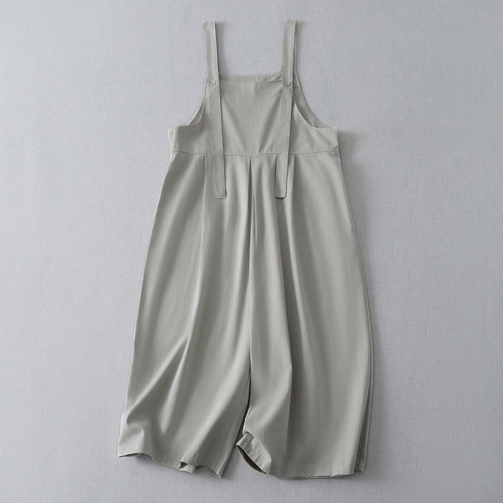 Buddha Stones Spring Summer Casual Minimalist Solid Button-Up Women's Jumpsuit With Pocket - Gainsboro - US4-12, UK/AU8-16, EU36-44 (S-XL) - image 8