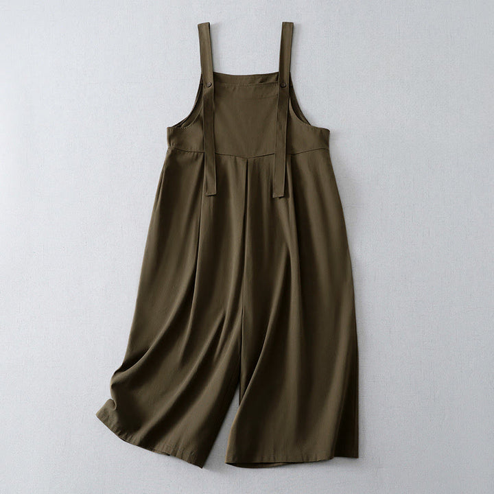 Buddha Stones Spring Summer Casual Minimalist Solid Button-Up Women's Jumpsuit With Pocket - Sienna - US4-12, UK/AU8-16, EU36-44 (S-XL) - image 0