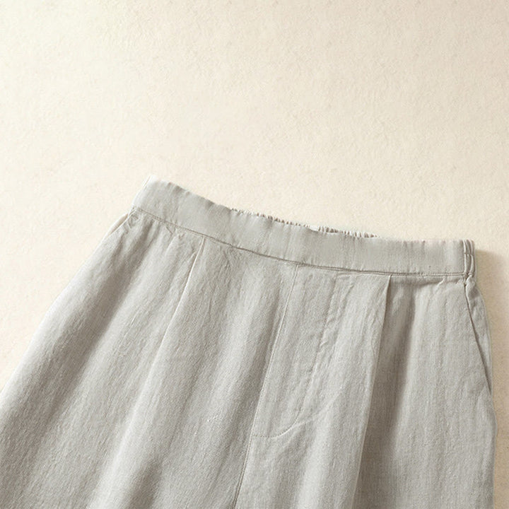 Buddha Stones Spring Summer Casual Minimalist Solid Capri Pants Women's Straight Leg Pants With Pockets - image 26
