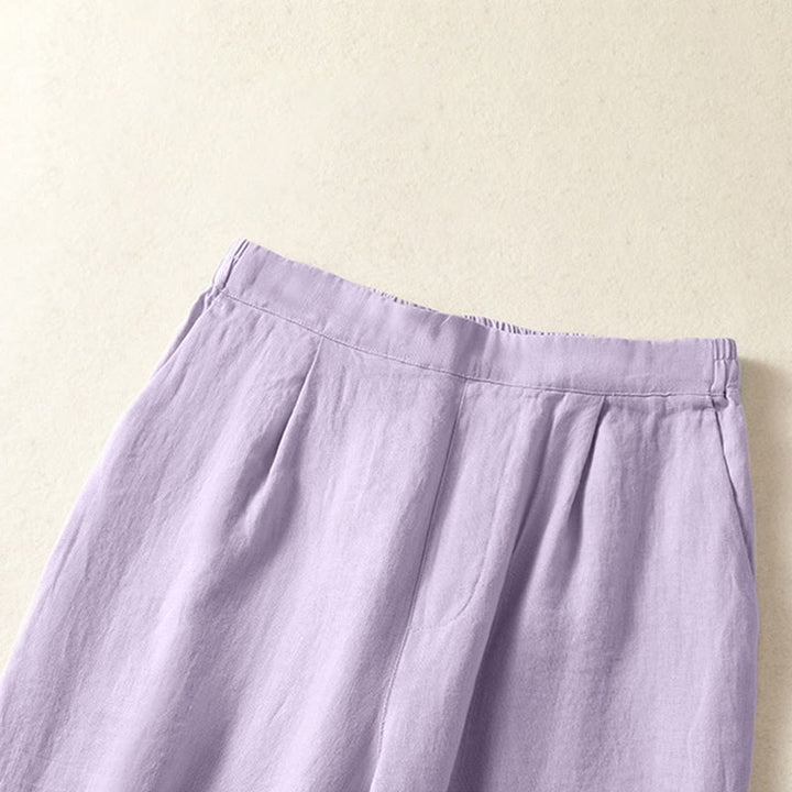 Buddha Stones Spring Summer Casual Minimalist Solid Capri Pants Women's Straight Leg Pants With Pockets - image 20