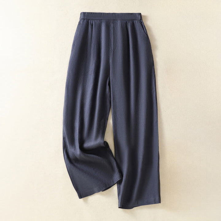 Buddha Stones Spring Summer Casual Minimalist Solid Capri Pants Women's Straight Leg Pants With Pockets - MidnightBlue - US8-10, UK/AU12-14, EU40-42 (2XL) - image 12
