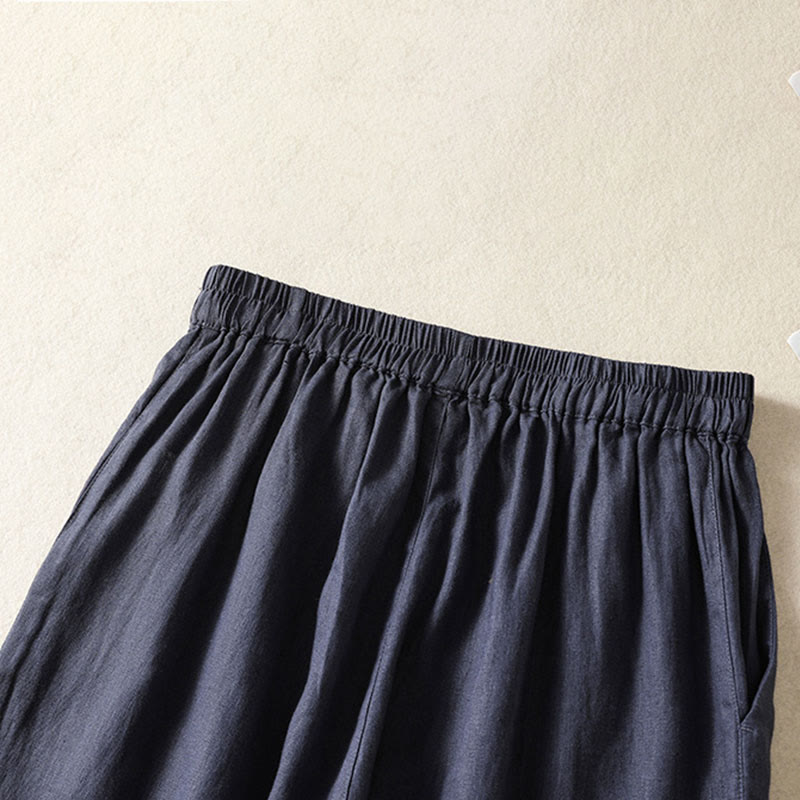 Buddha Stones Spring Summer Casual Minimalist Solid Capri Pants Women's Straight Leg Pants With Pockets - image 16