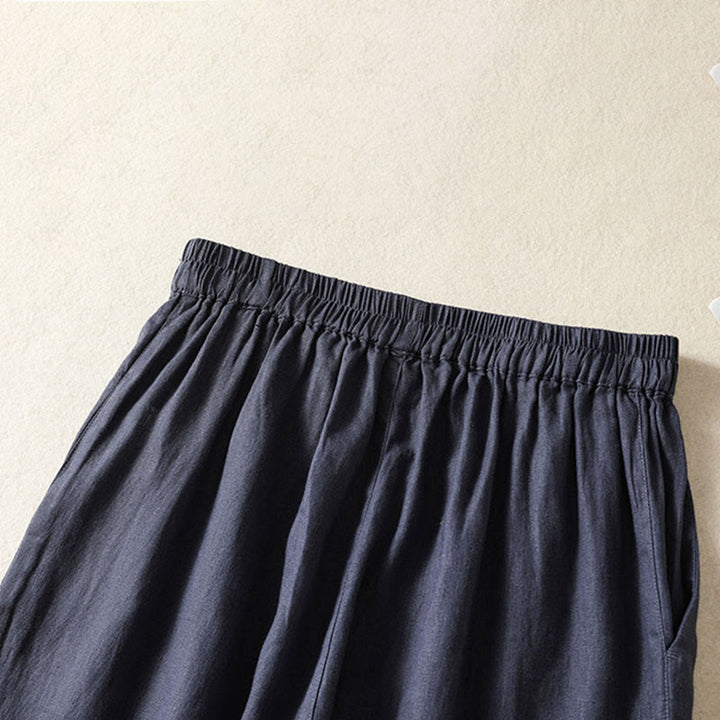 Buddha Stones Spring Summer Casual Minimalist Solid Capri Pants Women's Straight Leg Pants With Pockets - image 16