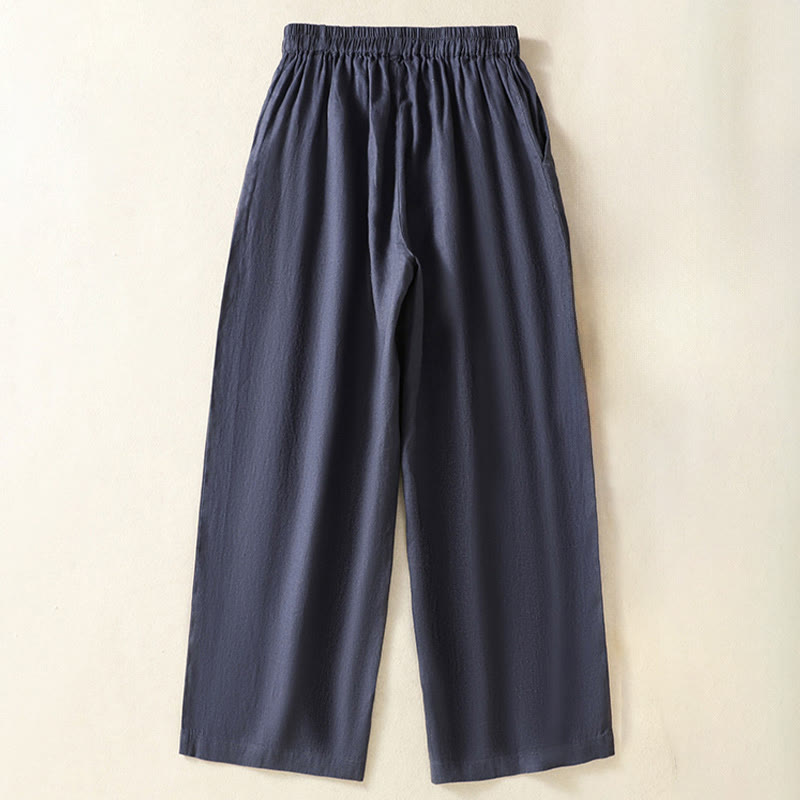 Buddha Stones Spring Summer Casual Minimalist Solid Capri Pants Women's Straight Leg Pants With Pockets - image 13