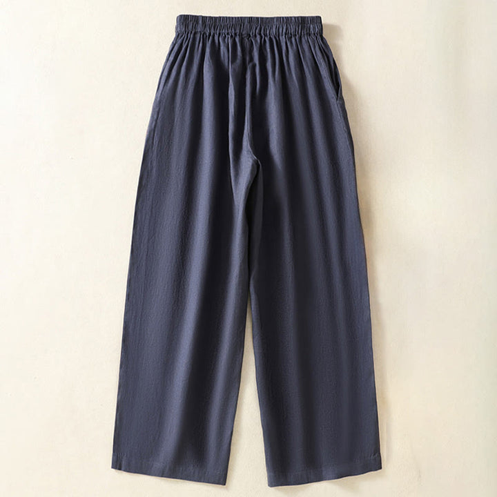 Buddha Stones Spring Summer Casual Minimalist Solid Capri Pants Women's Straight Leg Pants With Pockets - image 13