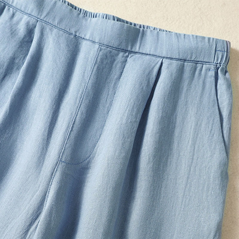 Buddha Stones Spring Summer Casual Minimalist Solid Capri Pants Women's Straight Leg Pants With Pockets - image 4