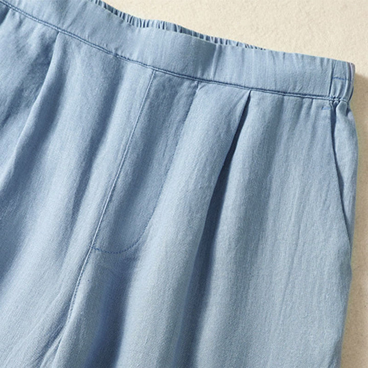 Buddha Stones Spring Summer Casual Minimalist Solid Capri Pants Women's Straight Leg Pants With Pockets - image 4