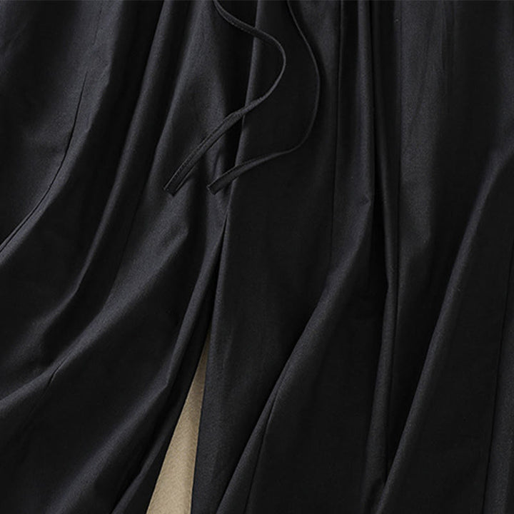 Buddha Stones Summer Casual Minimalist Drawstring Solid Women's Cropped Pants With Pockets - image 7