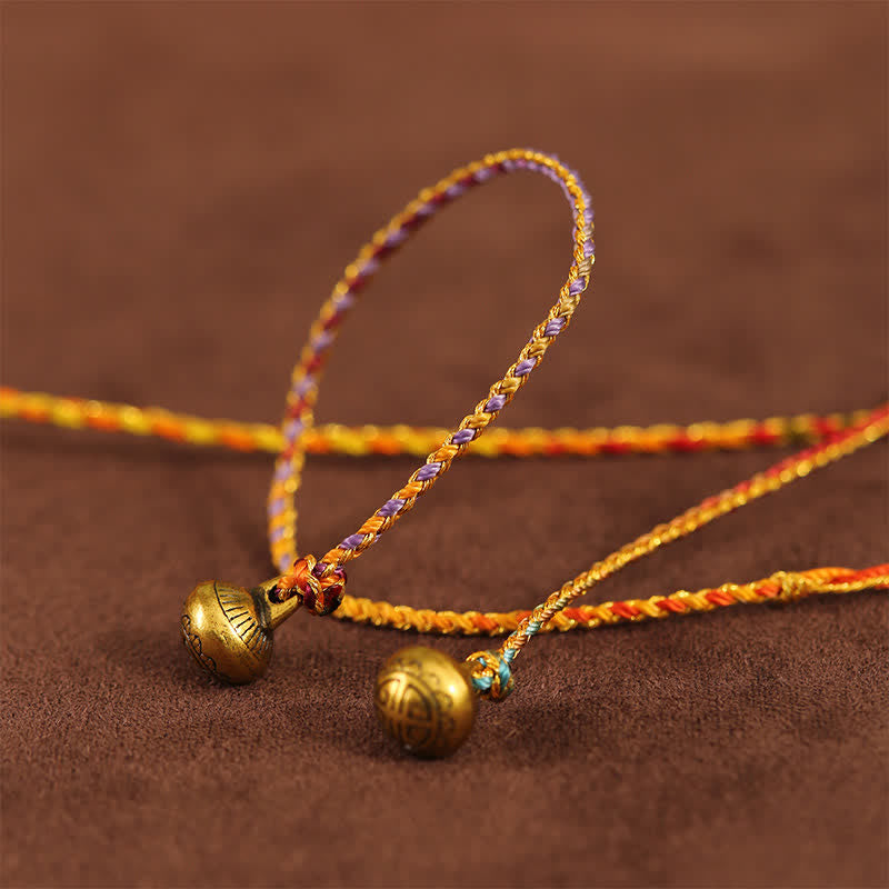 Buddha Stones Hand-woven Colorful String Bell Balance Braided Bracelet - image 7