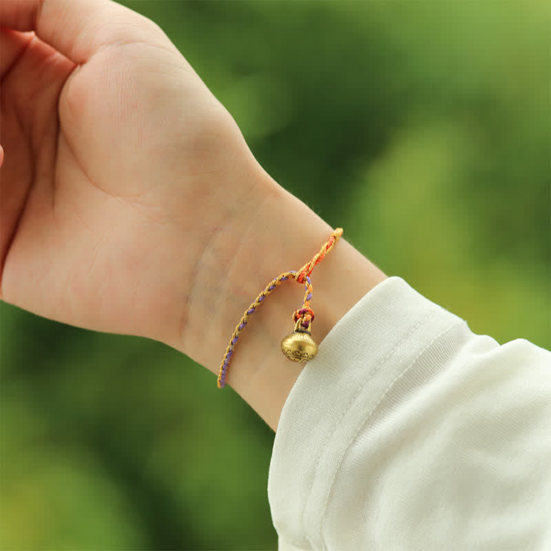Buddha Stones Hand-woven Colorful String Bell Balance Braided Bracelet - image 3