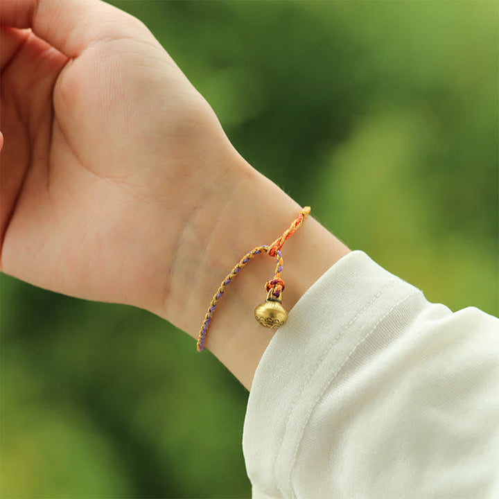 Buddha Stones Hand-woven Colorful String Bell Balance Braided Bracelet - image 3