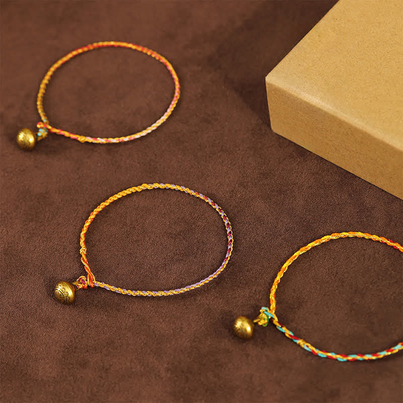 Buddha Stones Hand-woven Colorful String Bell Balance Braided Bracelet - image 8