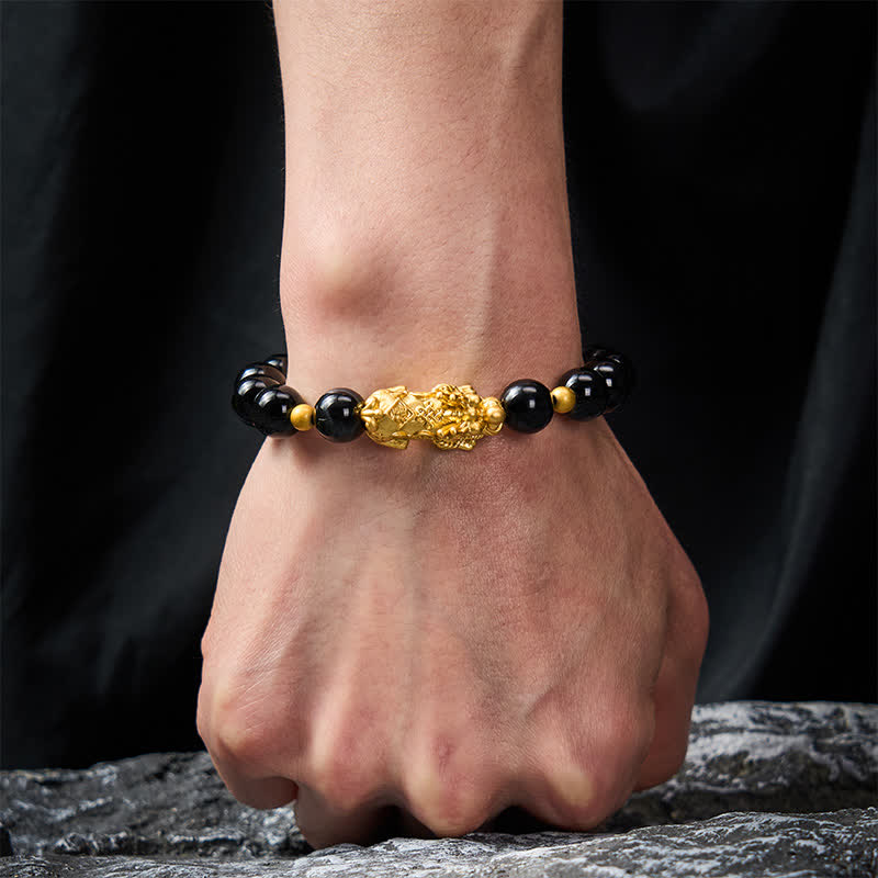 Buddha Stones PiXiu Brown Striped Agate Wealth Bracelet - image 4