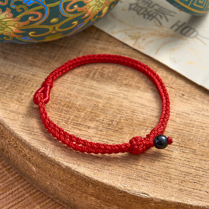 Buddha Stones Green Aventurine Red String Balance Bracelet - Black Onyx - Red String - image 26