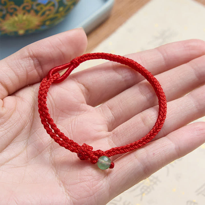 Buddha Stones Green Aventurine Red String Balance Bracelet - image 4