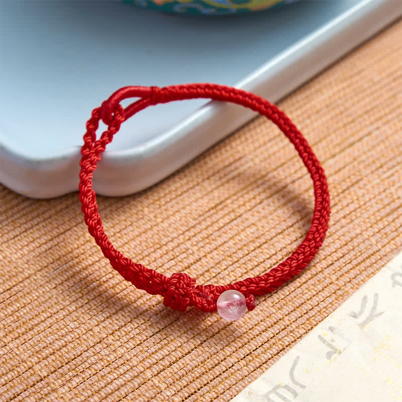 Buddha Stones Green Aventurine Red String Balance Bracelet - image 10
