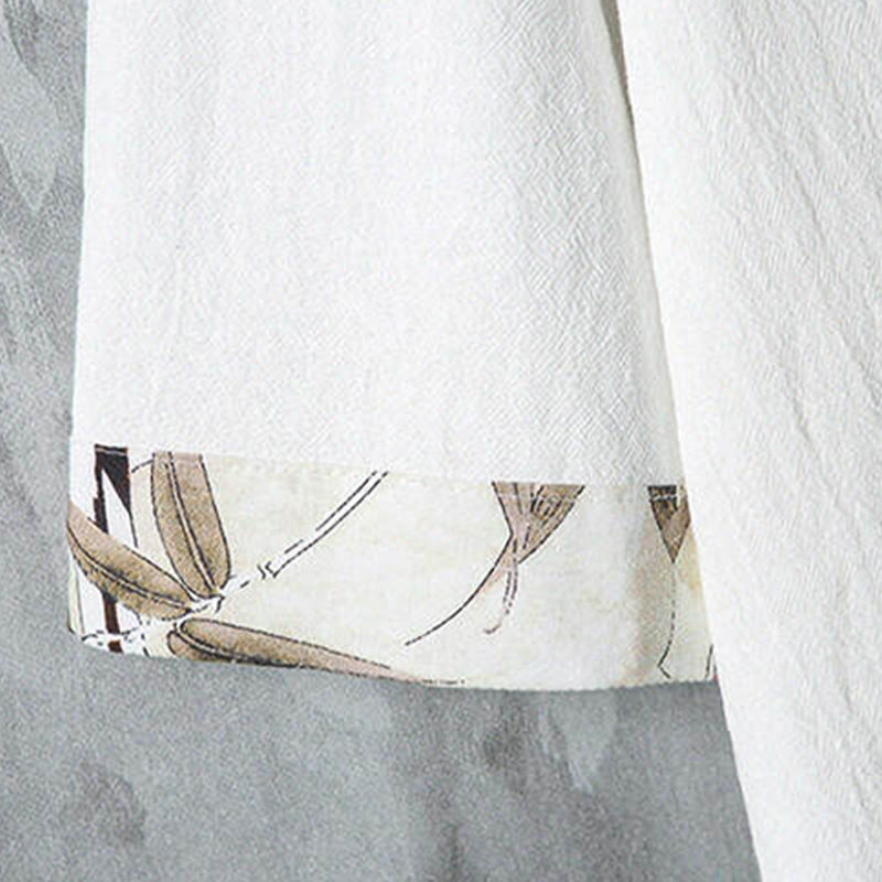 Buddha Stones Summer Tang Style Casual Frog Button Bamboo Men's Short Sleeve Shirts - image 6