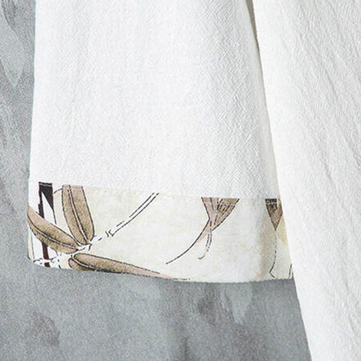 Buddha Stones Summer Tang Style Casual Frog Button Bamboo Men's Short Sleeve Shirts - image 6