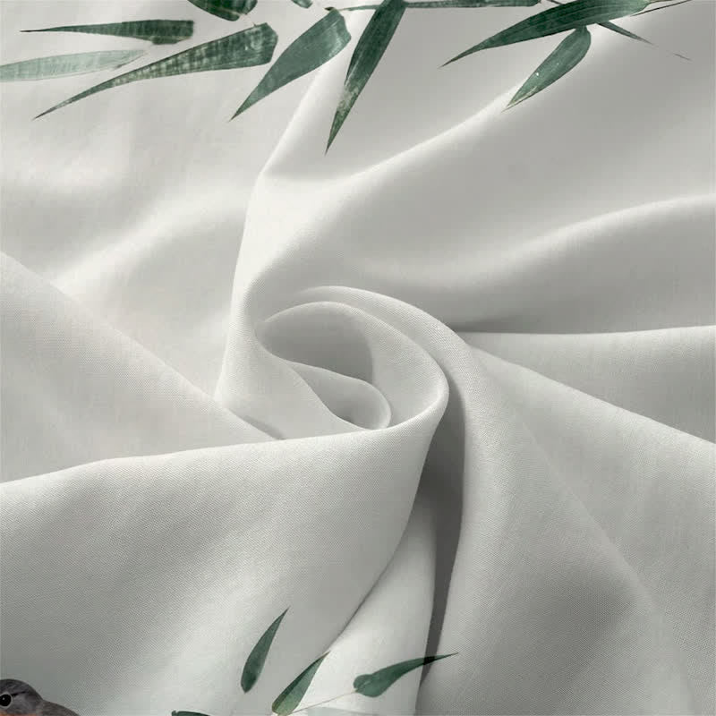 Buddha Stones Summer Casual Bamboo Bird Pattern Women's Summer Sleeveless Midi Dress With Pockets - image 3