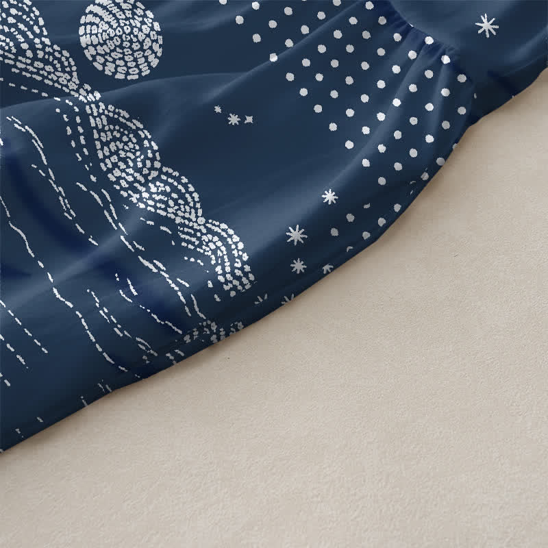 Buddha Stones Summer Casual Celestial Geometric Waves Pattern Women's Summer Sleeveless Midi Dress With Pockets - image 2