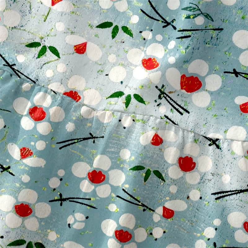 Buddha Stones Summer Casual Wildflower Berry Branch Pattern Women's Summer Sleeveless Midi Dress With Pockets - image 1