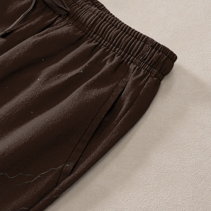 Buddha Stones Cotton Branch Pattern Men's Tapered Pants With Pockets - image 2