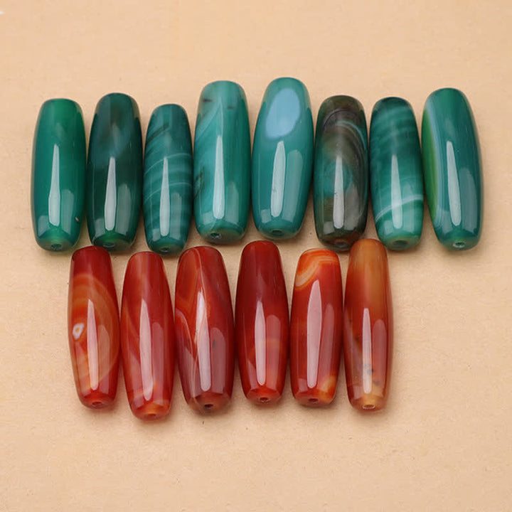 Buddha Stones Green Agate Red Agate Balance Braided Oval Pendant Necklace - image 15