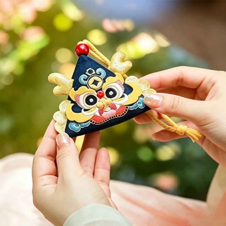 Buddha Stones Charming Dragon Tiger Snake Triangle Cute Animal Decor - Navy Dragon - image 10
