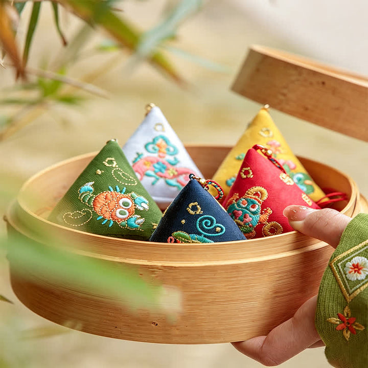 Buddha Stones Embroidery Zongzi Triangle Scorpion Cute Animal Decor - image 21